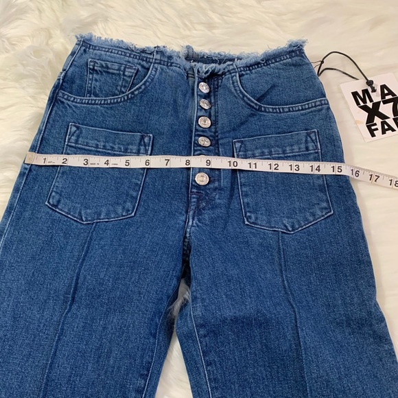 Marques Almeida x 7FAM High Waist Flare Blue Jean. Size 25. Classy Rare - Picture 7 of 9
